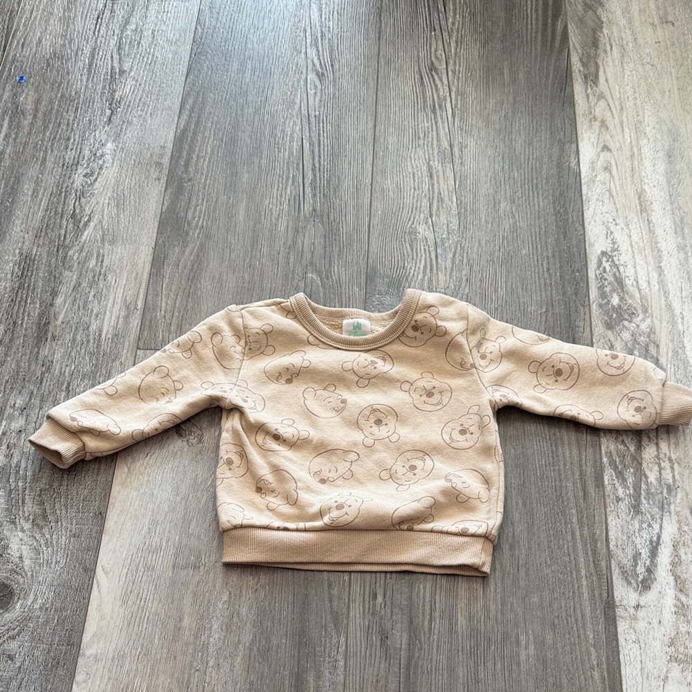 Disney Neutral Yellow Teddy Print Toddler Sweatshirt
